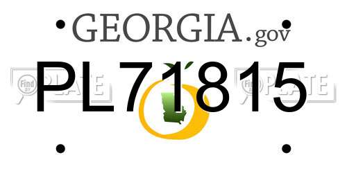 PL71815 Georgia License Plate