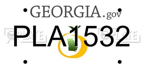 PLA1532 Georgia License Plate