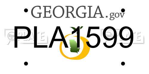 PLA1599 Georgia License Plate