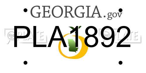 PLA1892 Georgia License Plate