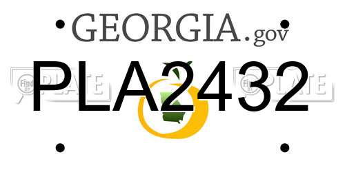 PLA2432 Georgia License Plate