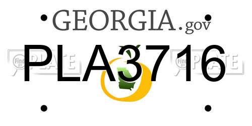 PLA3716 Georgia License Plate