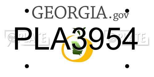 PLA3954 Georgia License Plate