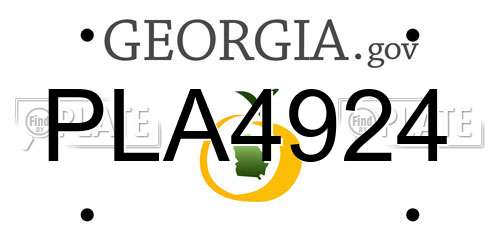 PLA4924 Georgia License Plate