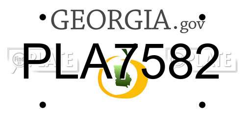 PLA7582 Georgia License Plate