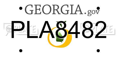PLA8482 Georgia License Plate