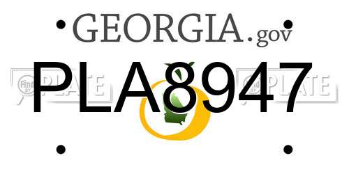 PLA8947 Georgia License Plate