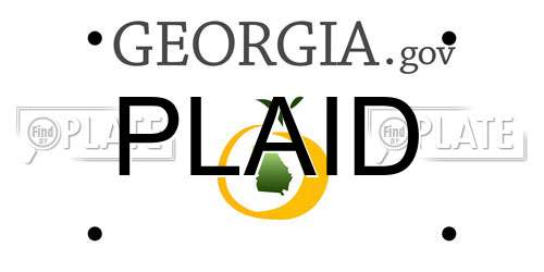 PLAID Georgia License Plate
