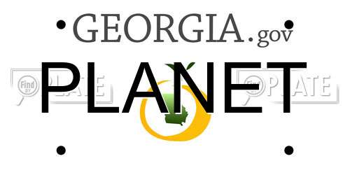 PLANET Georgia License Plate