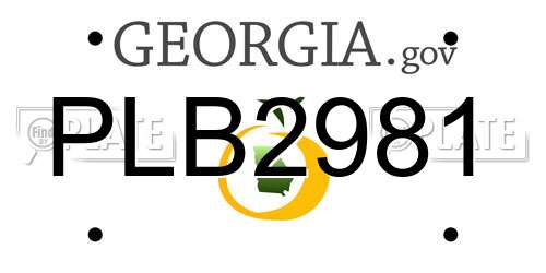 PLB2981 Georgia License Plate