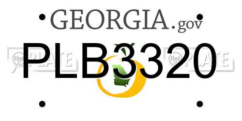 PLB3320 Georgia License Plate