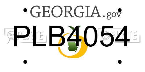PLB4054 Georgia License Plate