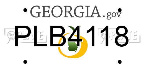 PLB4118 Georgia License Plate