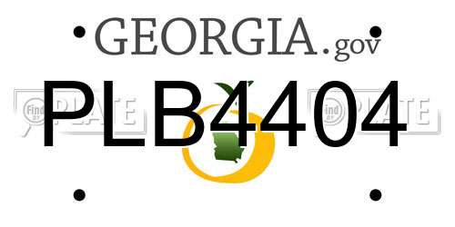 PLB4404 Georgia License Plate