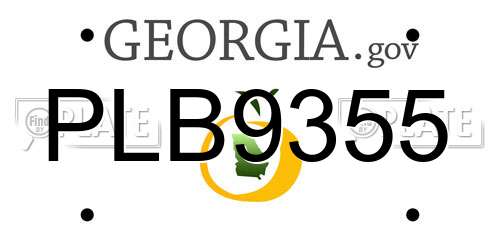 PLB9355 Georgia License Plate