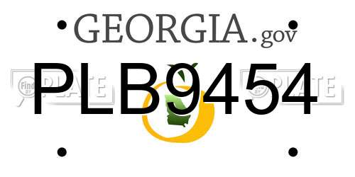 PLB9454 Georgia License Plate
