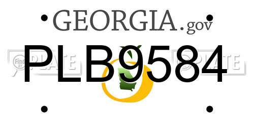 PLB9584 Georgia License Plate