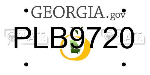 PLB9720 Georgia License Plate