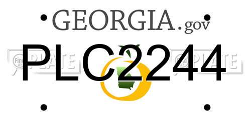 PLC2244 Georgia License Plate