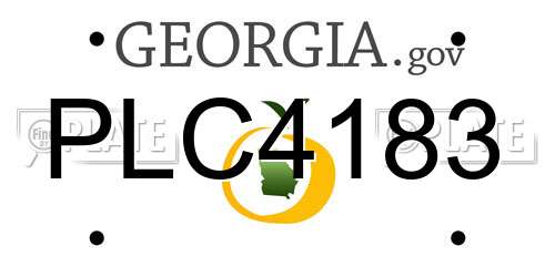 PLC4183 Georgia License Plate