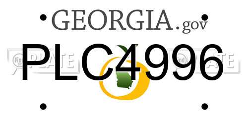PLC4996 Georgia License Plate