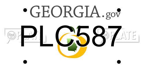 PLC587 Georgia License Plate