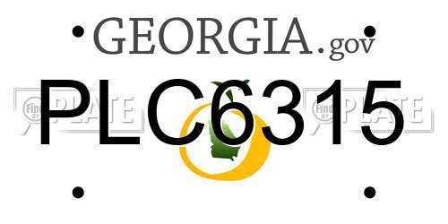PLC6315 Georgia License Plate