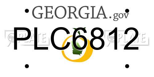 PLC6812 Georgia License Plate