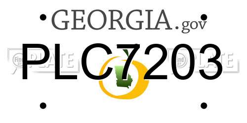 PLC7203 Georgia License Plate