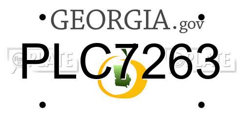 PLC7263 Georgia License Plate