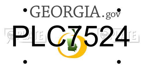 PLC7524 Georgia License Plate