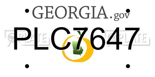 PLC7647 Georgia License Plate