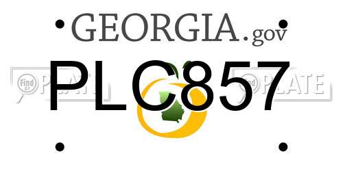 PLC857 Georgia License Plate