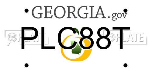 PLC88T Georgia License Plate