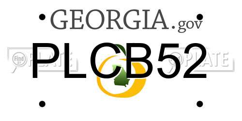 PLCB52 Georgia License Plate