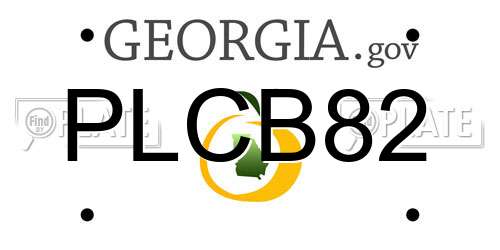 PLCB82 Georgia License Plate