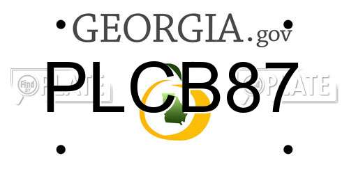 PLCB87 Georgia License Plate