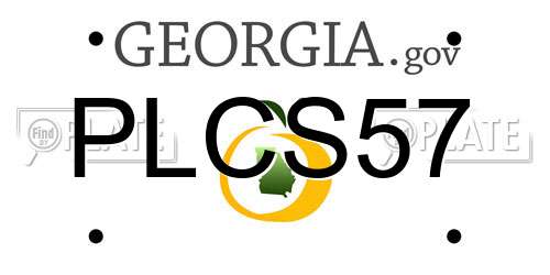 PLCS57 Georgia License Plate