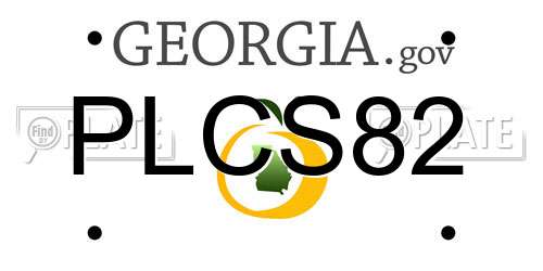 PLCS82 Georgia License Plate
