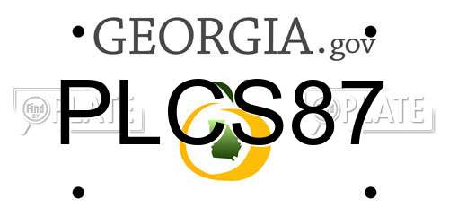 PLCS87 Georgia License Plate