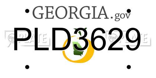 PLD3629 Georgia License Plate