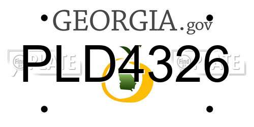 PLD4326 Georgia License Plate