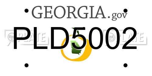 PLD5002 Georgia License Plate