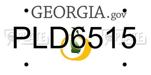 PLD6515 Georgia License Plate