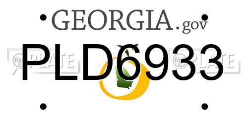 PLD6933 Georgia License Plate