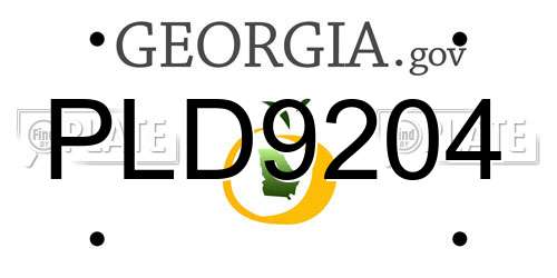 PLD9204 Georgia License Plate