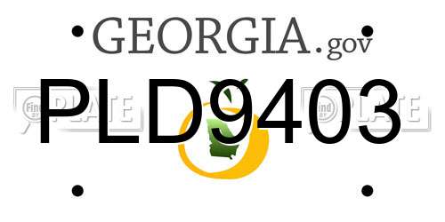 PLD9403 Georgia License Plate