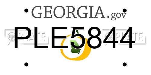 PLE5844 Georgia License Plate