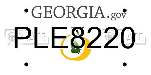 PLE8220 Georgia License Plate