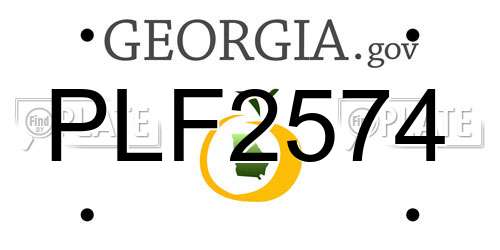 PLF2574 Georgia License Plate